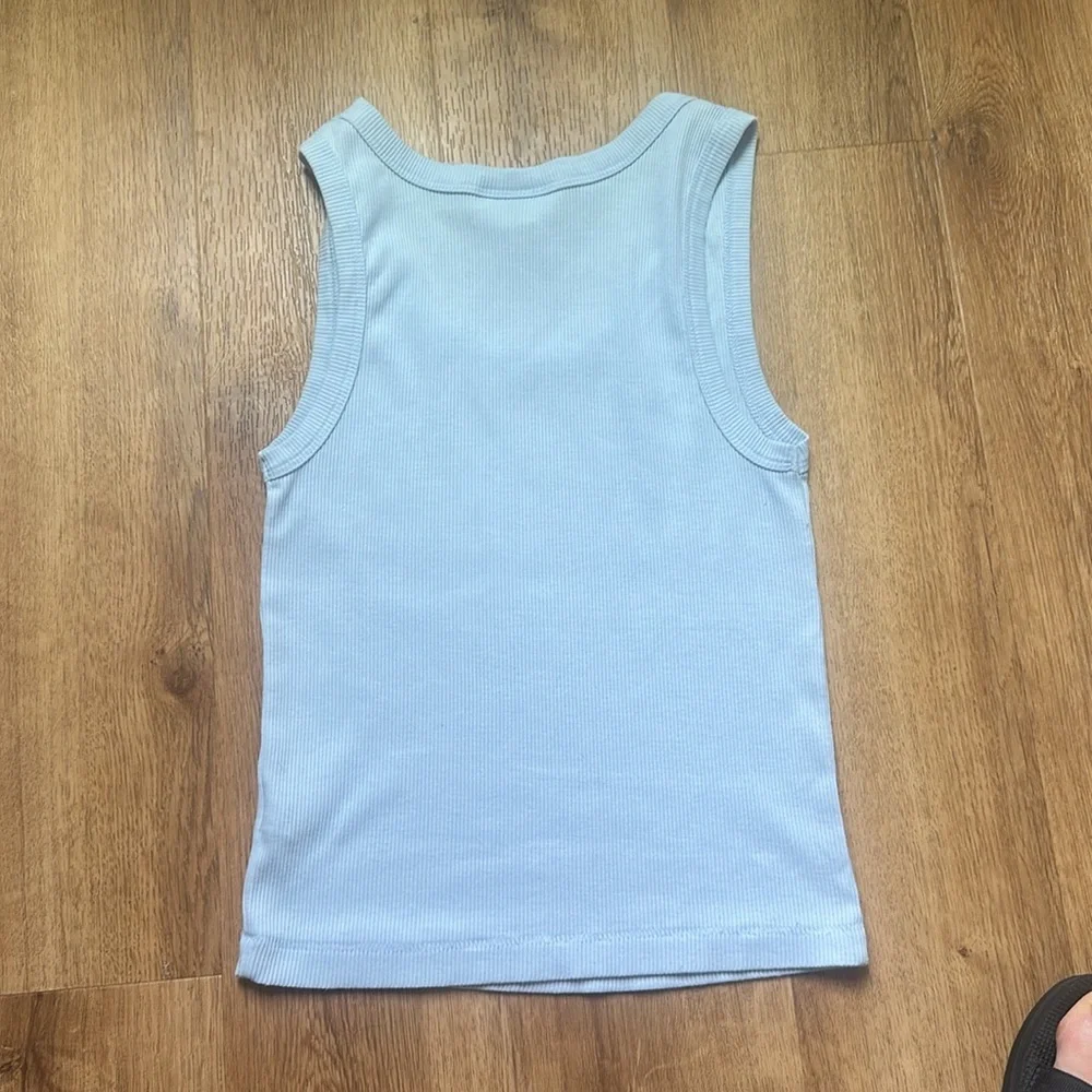 Universal Thread Women's Light Blue Ribbed Racerback‎ Tank - Picture 7 of 9